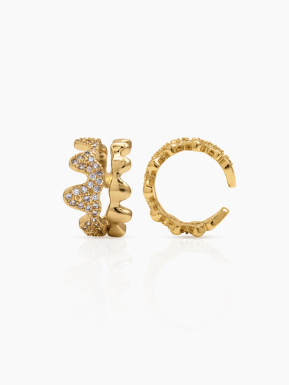 Cressa Diamond Wave 18K Gold Plated Women's Ear Cuffs