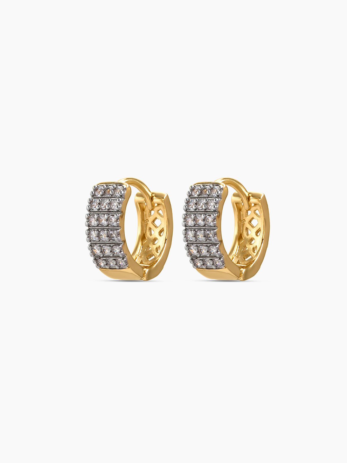Cruz Diamond 18K Gold Plated Men's Hoop Earrings