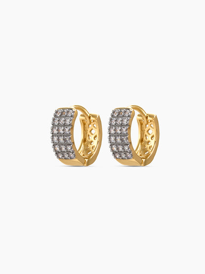 Cruz Diamond 18K Gold Plated Men's Hoop Earrings