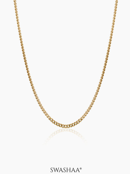 Cuban 18K Gold Plated 2 MM Men's Chain