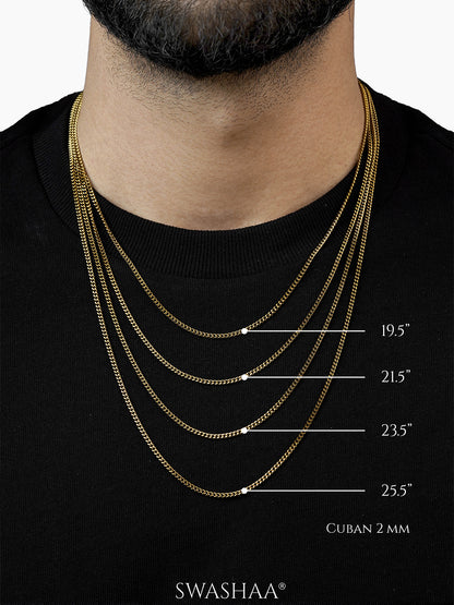 Cuban 18K Gold Plated Men's Chain
