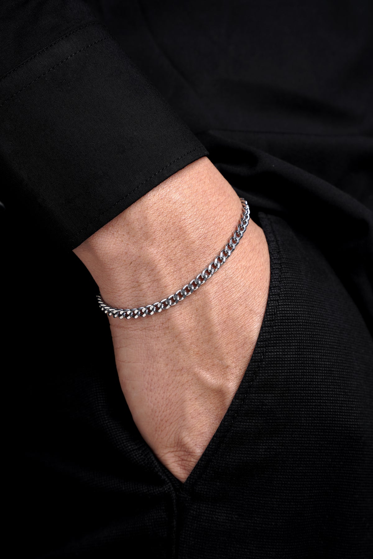 Cuban Chain 4 MM Silver Men's Bracelet