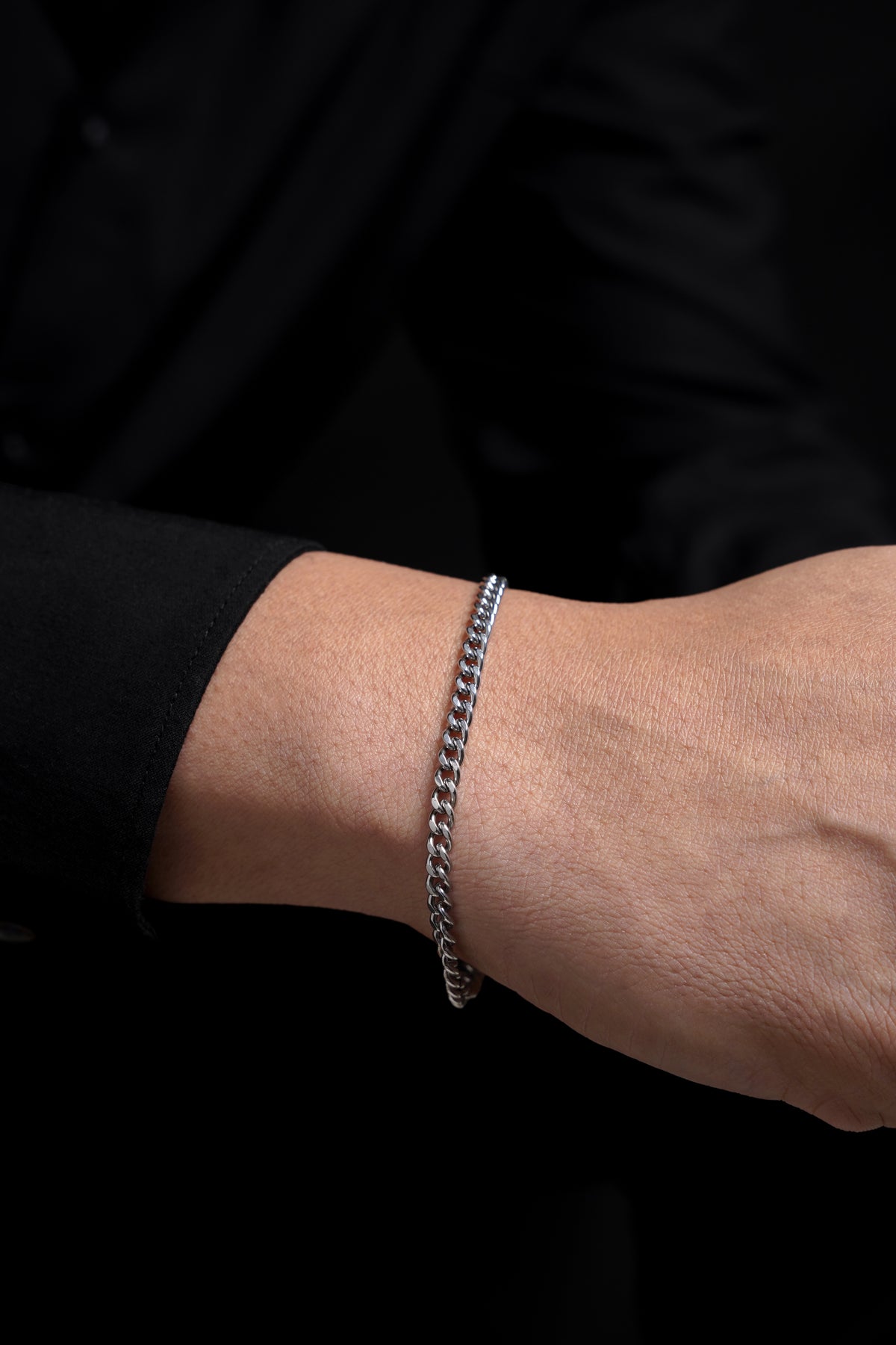 Cuban Chain 4 MM Silver Men's Bracelet