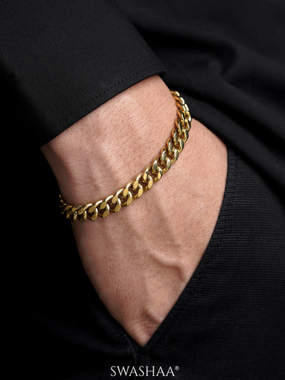 Cuban Link 18K Gold Plated 8 MM Men's Chain Bracelet