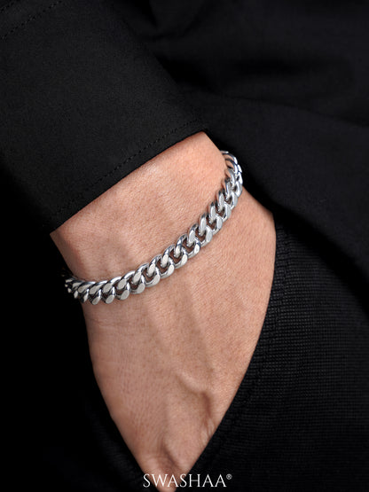 Cuban Link Silver 8 MM Men's Chain Bracelet