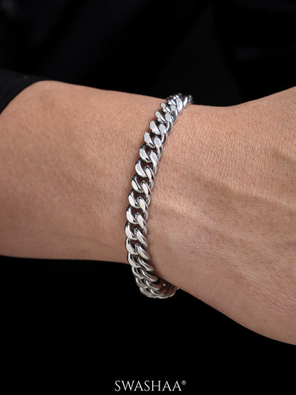 Cuban Link Silver 8 MM Men's Chain Bracelet
