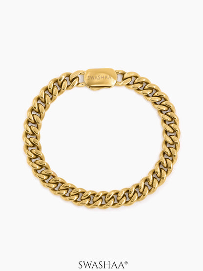 Cuban Link 18K Gold Plated 8 MM Men's Chain Bracelet