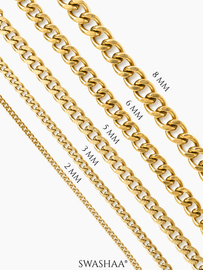 Cuban 18K Gold Plated Men's Chain