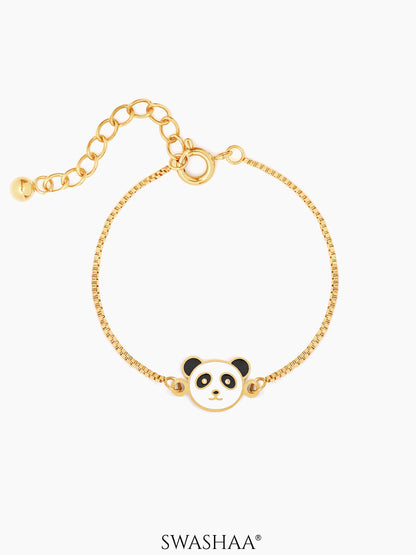 Cuddly Panda Charm 18K Gold Plated Kid's Loose Bracelet