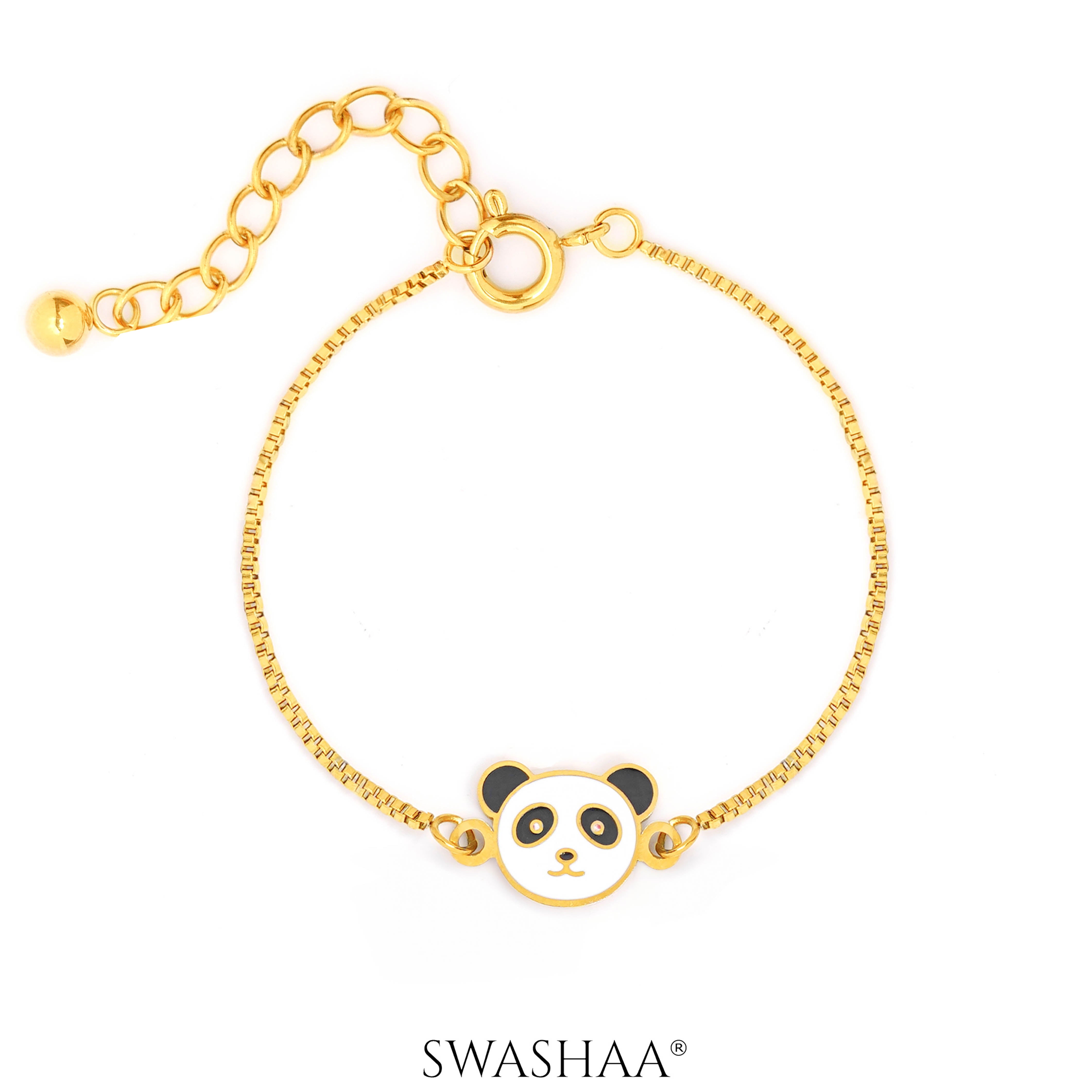 Cuddly Panda Charm 18K Gold Plated Kid's Bracelet