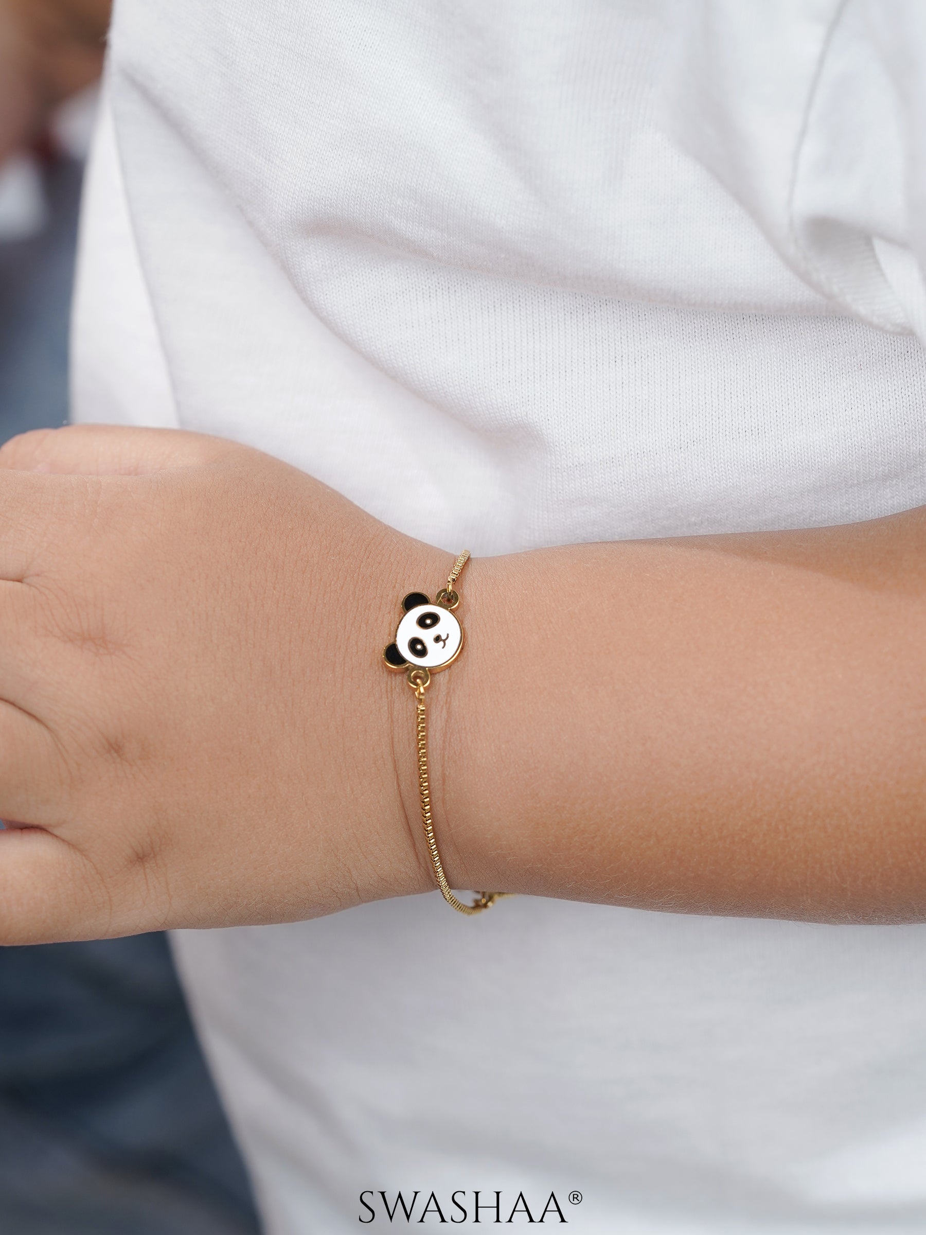Cuddly Panda Charm 18K Gold Plated Kid's Bracelet