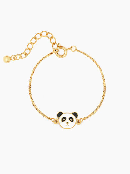 Cuddly Panda Charm 18K Gold Plated Kid's Loose Bracelet