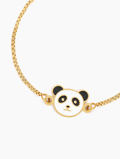 Cuddly Panda Charm 18K Gold Plated Kid's Loose Bracelet
