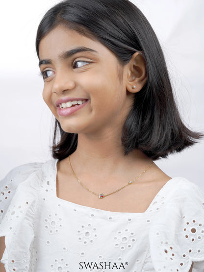 Cupcake Charm 18K Gold Plated Kid's Chain Pendant Necklace