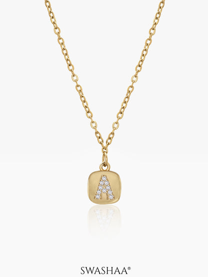 Customized Diamond Studded Initial Necklace