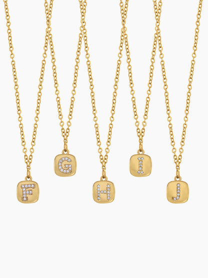 Customized Diamond Studded Initial 18K Gold Plated Letter - A Women's Chain Pendant Necklace