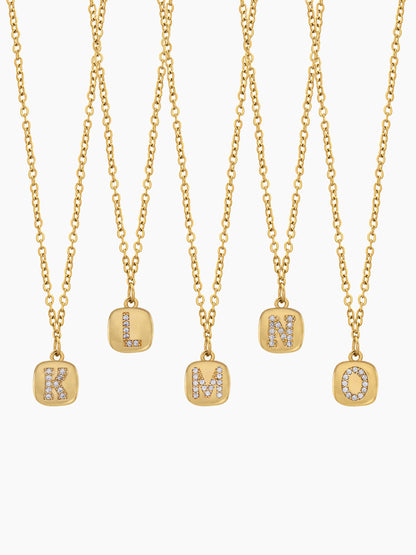Customized Diamond Studded Initial 18K Gold Plated Letter - A Women's Chain Pendant Necklace
