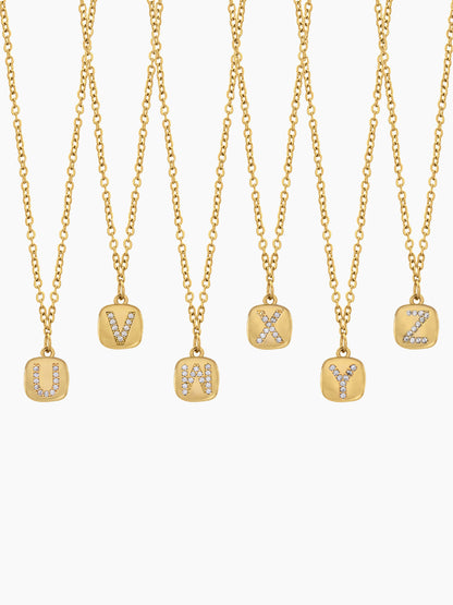 Customized Diamond Studded Initial 18K Gold Plated Letter - A Women's Chain Pendant Necklace