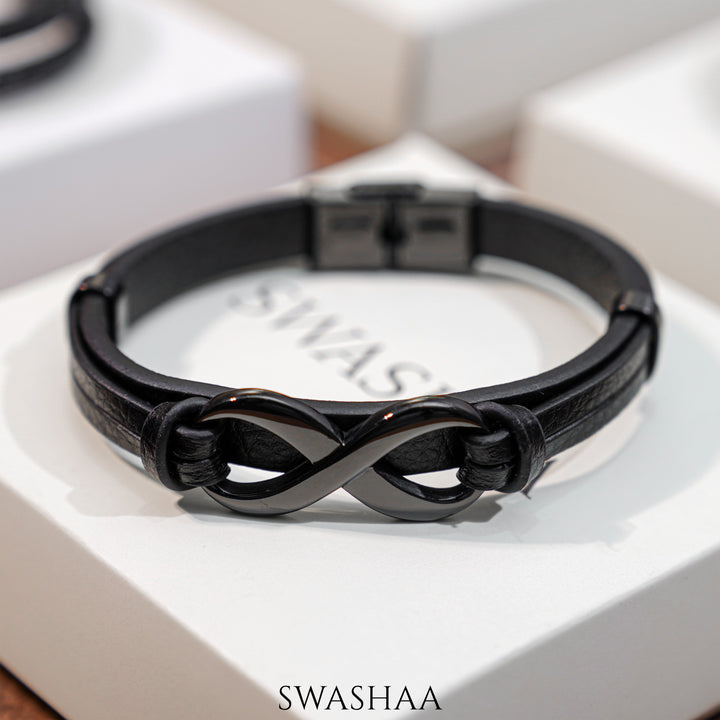 Rockyu Men's Multi-Layer Leather Bracelet - Stainless Steel Magnetic Clasp, Casual & Gift Ready