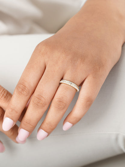 Daarsha White Tiny Sparkling Pearls 14K Gold Plated Ring