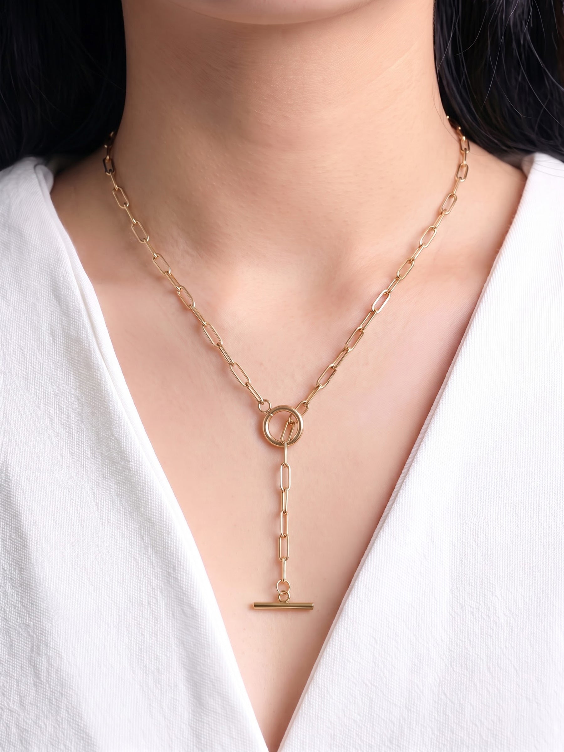 Daina Toggle Clasp 18K Gold Plated Necklace