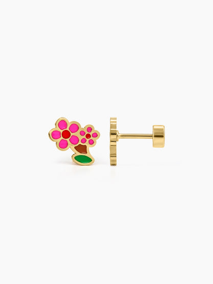 Daisy Bloom 18K Gold Plated Kid's Stud Earrings