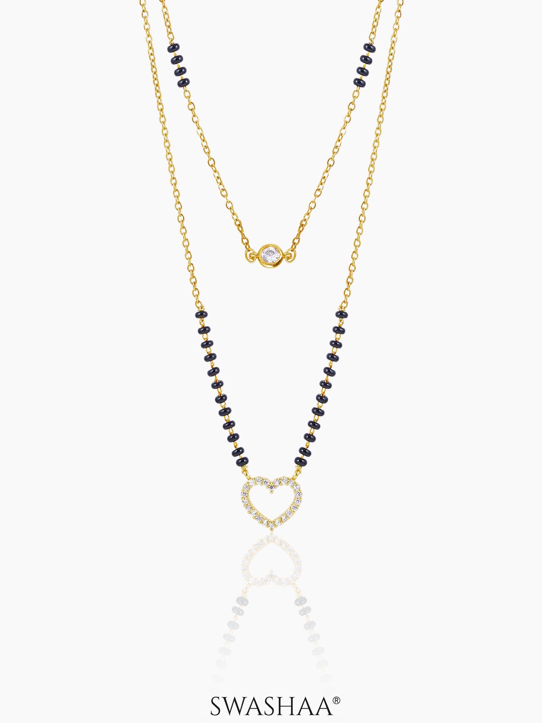 Daiva Double Layered Heart 18K Gold Plated Mangalsutra