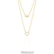 Daiva Double Layered Heart 18K Gold Plated Necklace