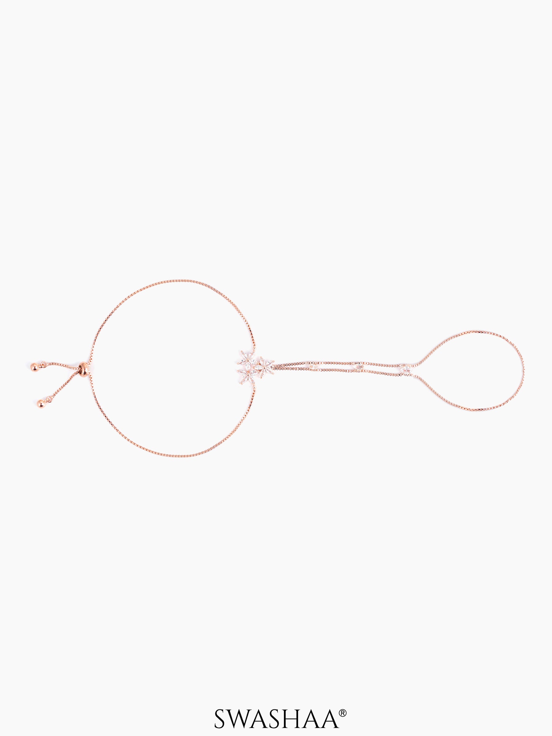 Dakshi Rosegold Plated Ring Bracelet