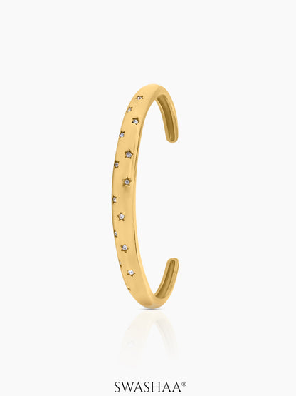 Danica Diamond Star 18K Gold Plated Cuff Bracelet