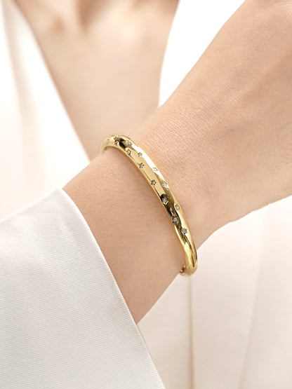 Danica Diamond Star 18K Gold Plated Cuff Bracelet