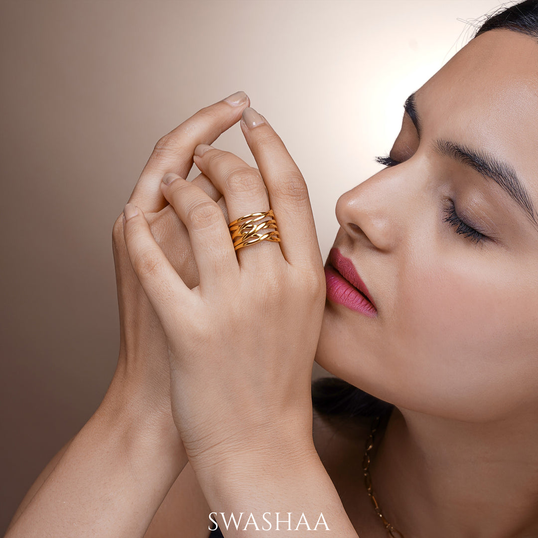 Dante 18K Gold Plated Ring - Swashaa