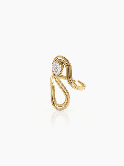 Darika Curve Solitaire 18K Gold Plated Women's Ring