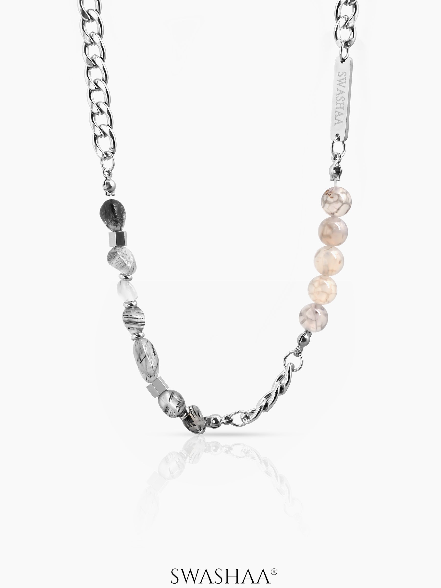 Darin Beaded Link Men's Silver Chain