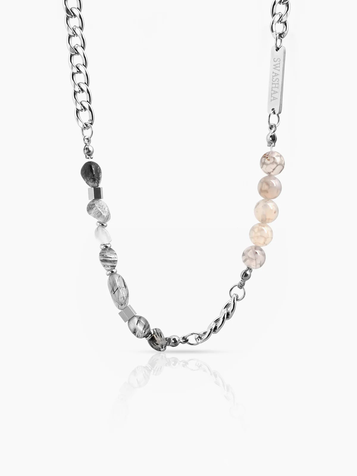 Darin Beaded Link Men's Silver Chain