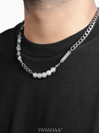 Darin Beaded Link Men's Silver Chain