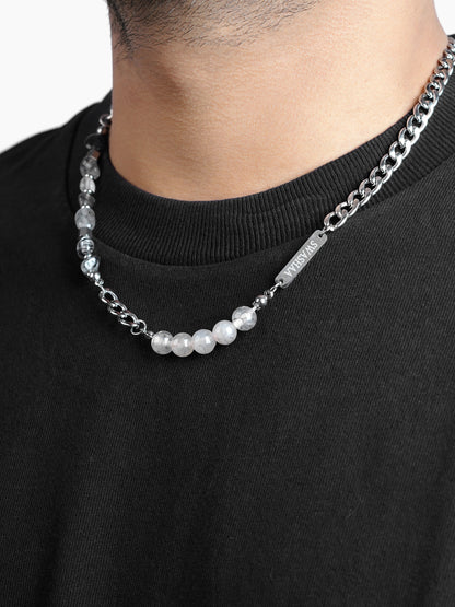 Darin Beaded Link Men's Silver Chain