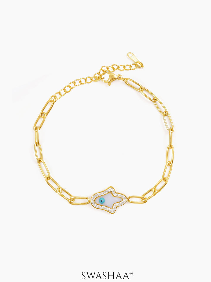 Darsh Hamsa 18K Gold Plated Men's Bracelet