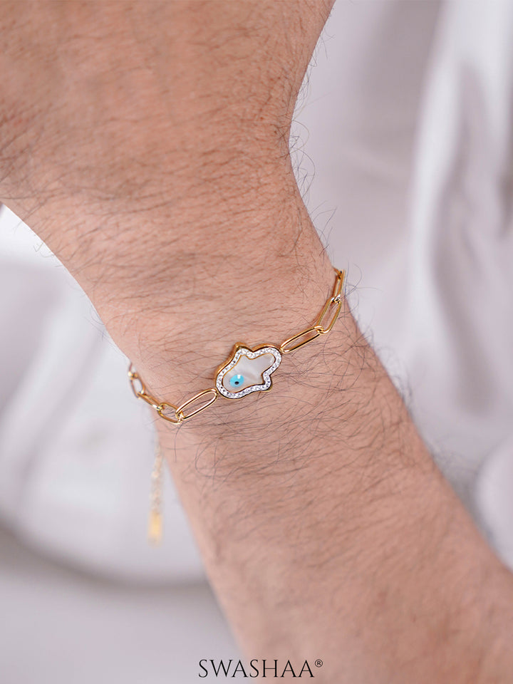 Darsh Hamsa 18K Gold Plated Men's Bracelet