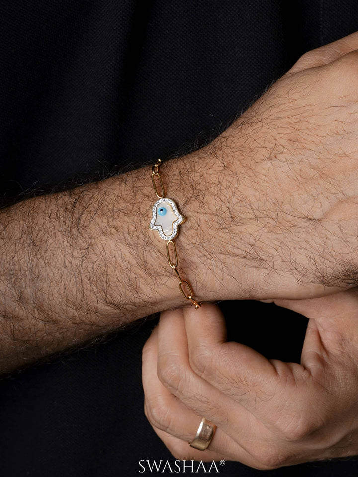 Darsh Hamsa 18K Gold Plated Men's Bracelet