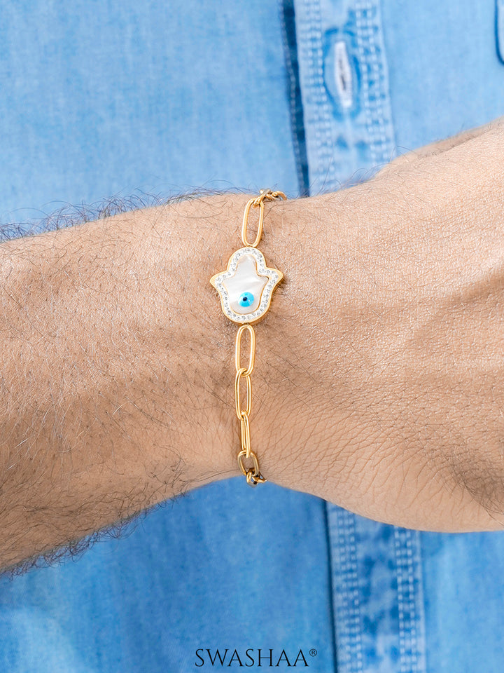 Darsh Hamsa 18K Gold Plated Men's Bracelet