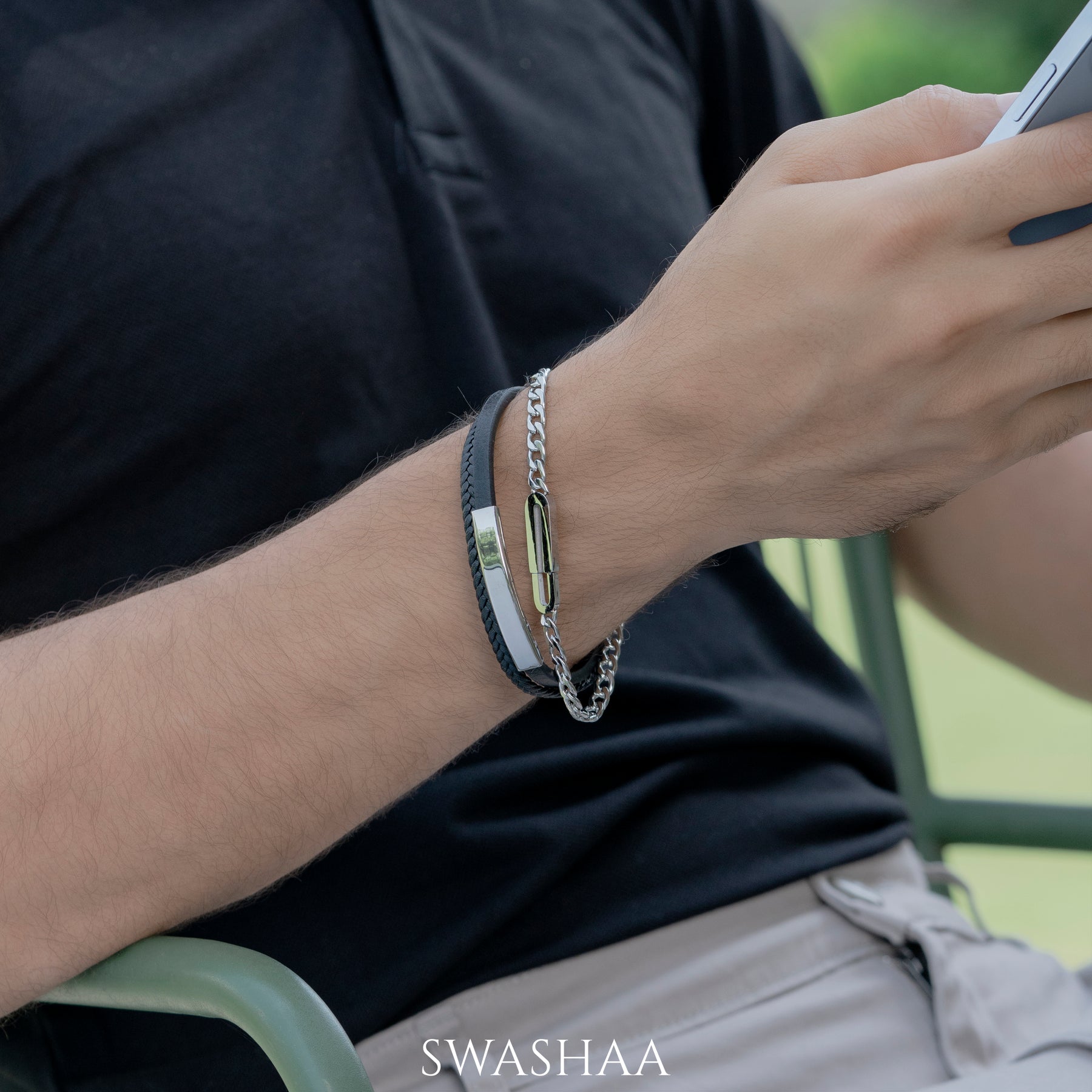 David Men's Leather Bracelet