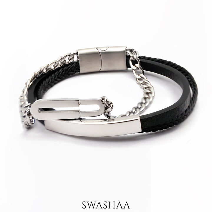 David Men's Leather Bracelet - Swashaa