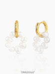 Davina Pearl 18K Gold Plated Hoop Earrings