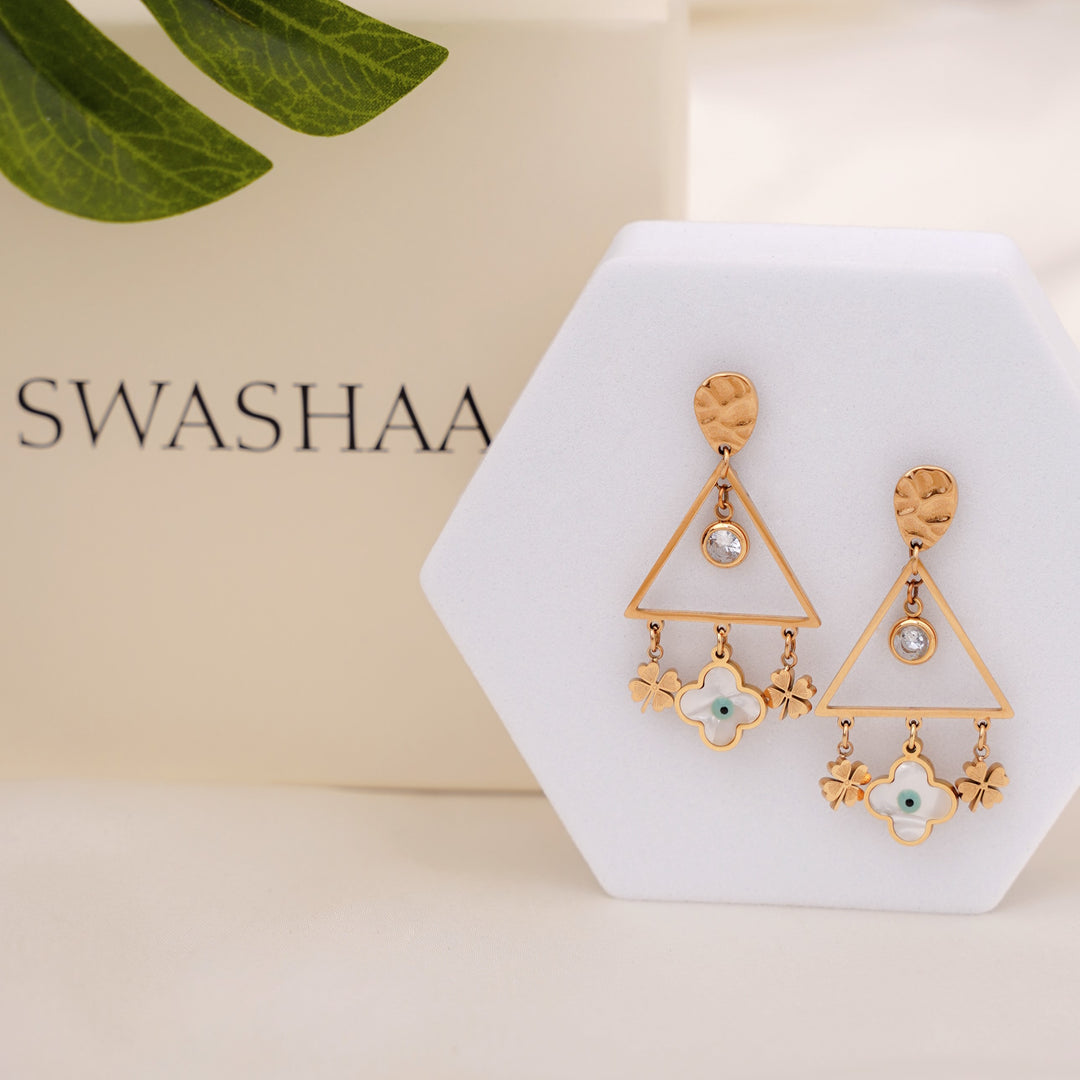 Dazzle Clover Earrings - Swashaa