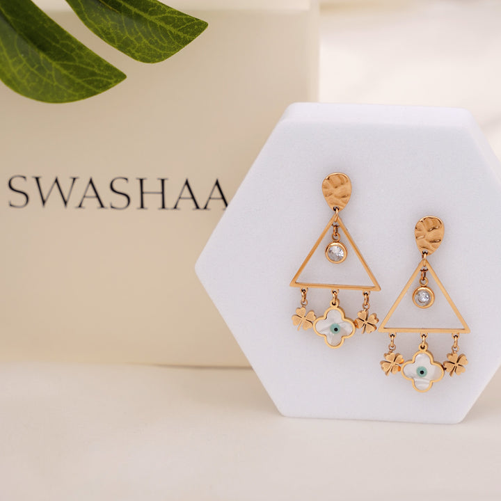 Dazzle Clover Earrings - Swashaa