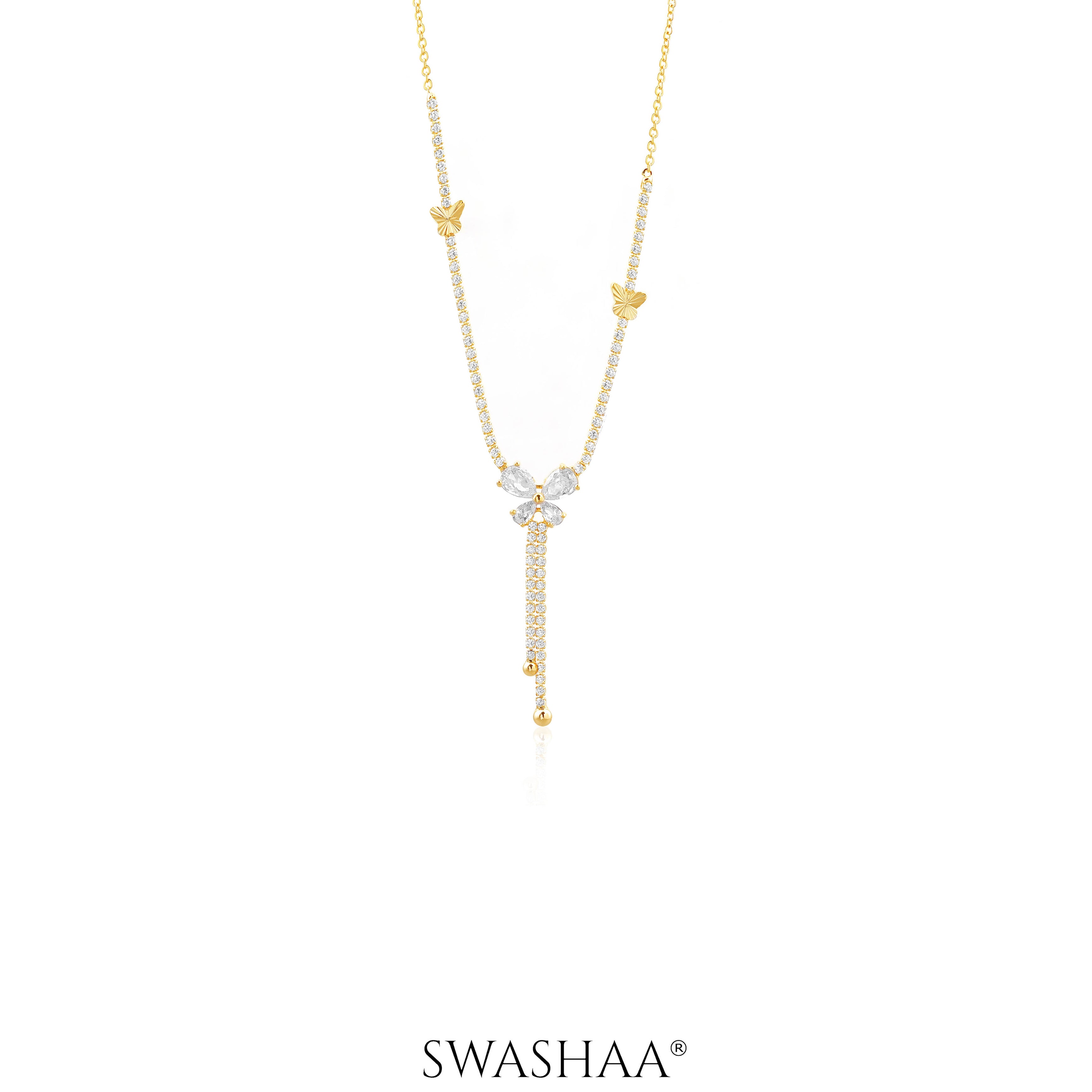 Debbie Crystal Butterfly Y-shaped Necklace