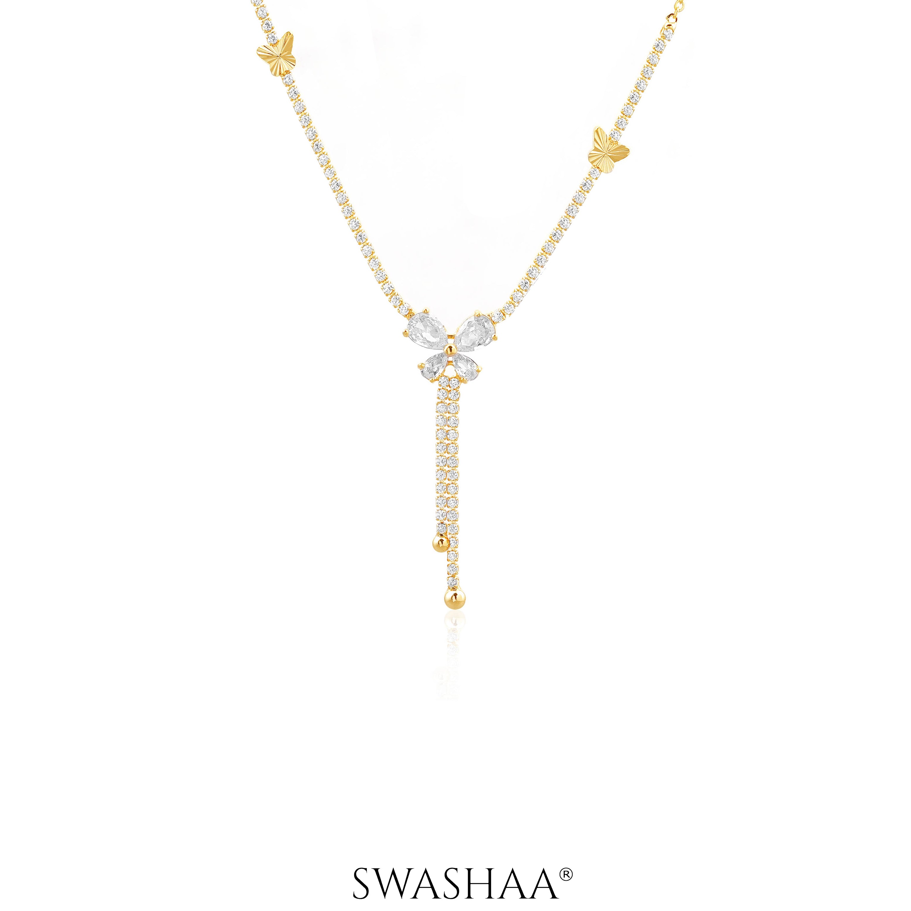 Debbie Crystal Butterfly Y-shaped Necklace