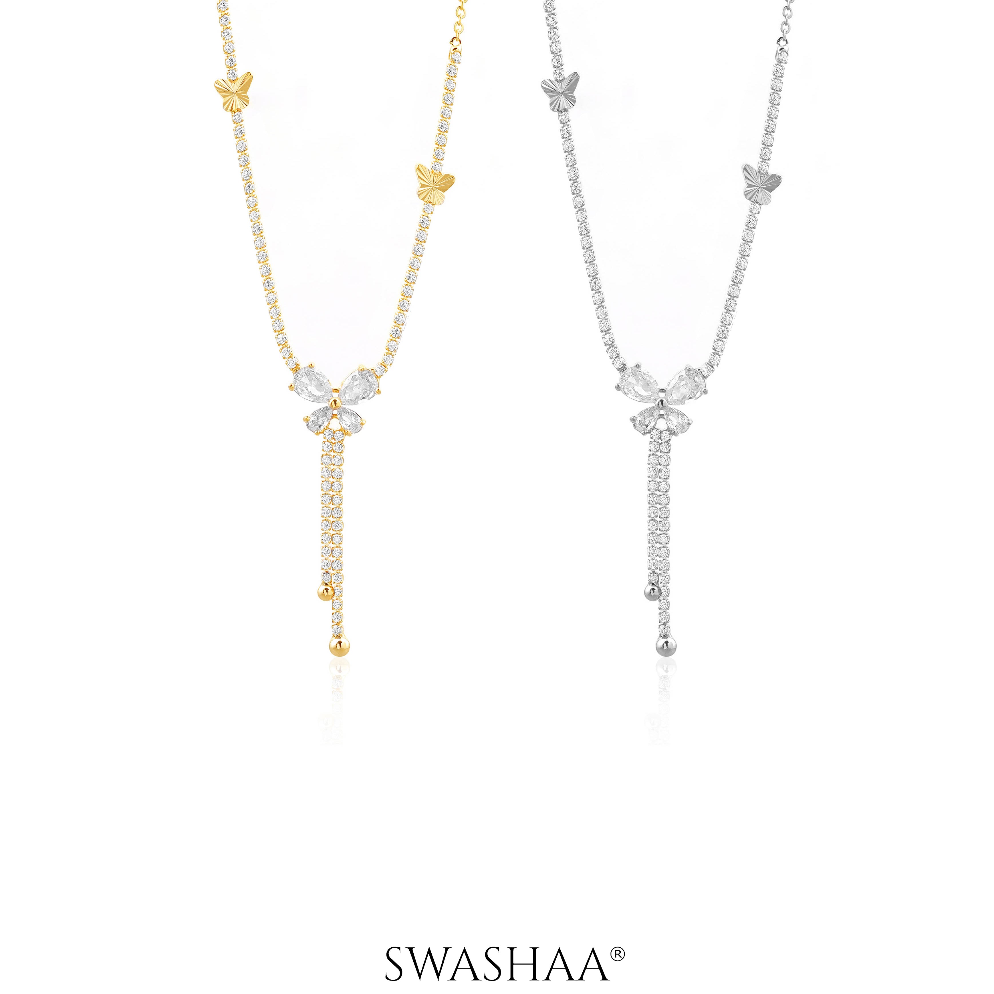 Debbie Crystal Butterfly Y-shaped Necklace