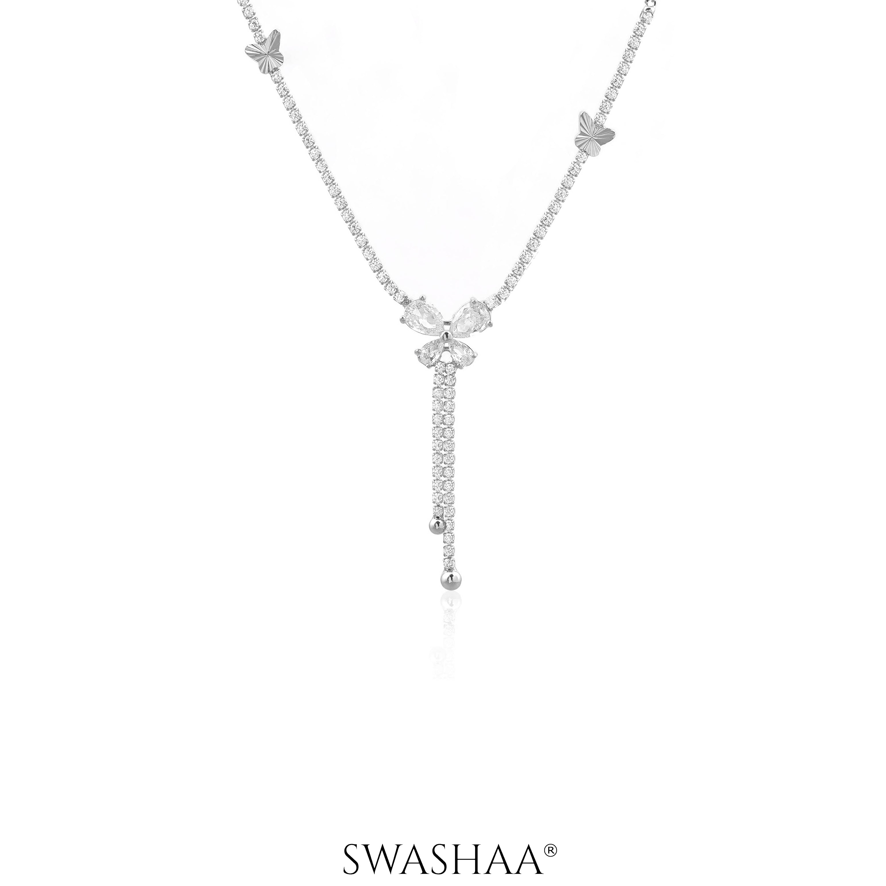 Debbie Crystal Butterfly Y-shaped Necklace